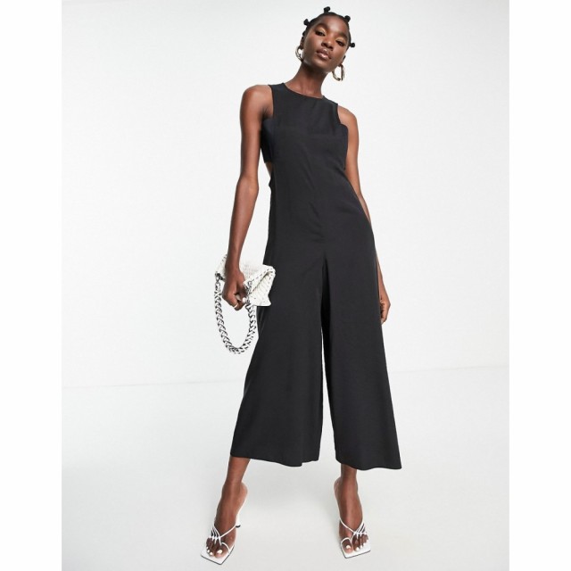 トップショップ Topshop レディース オールインワン ジャンプスーツ ワンピース・ドレス Tab Side Jumpsuit In Black ブラック