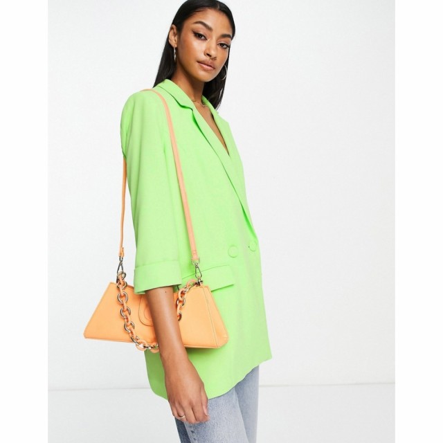 リバーアイランド River Island レディース スーツ・ジャケット アウター Double Breasted Ruched Sleeve Blazer Co-Ord In Bright Green