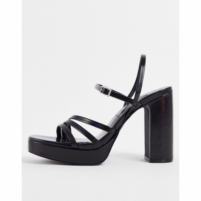 プルandベアー PullandBear レディース ヒール シューズ・靴 Strappy Platform Heel In Black ブラック