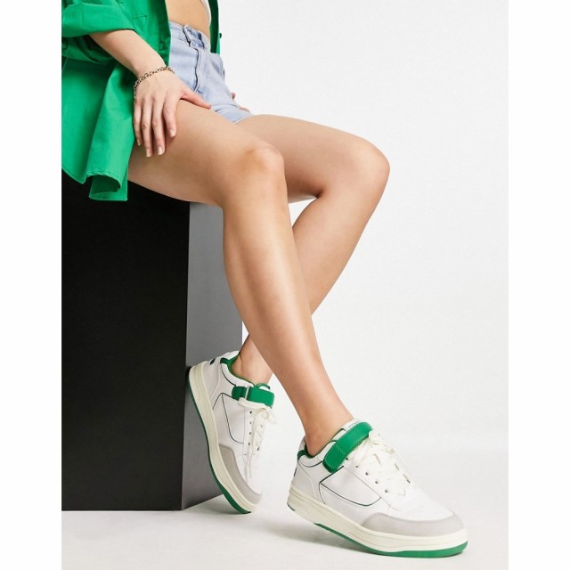 プルandベアー PullandBear レディース スニーカー シューズ・靴 Sporty Chunky Trainer In White ホワイト