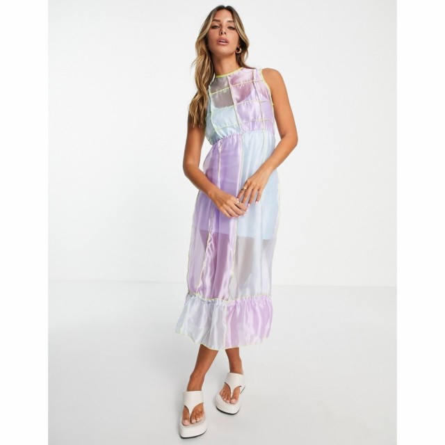 アノルンダ Annorlunda レディース ワンピース ワンピース・ドレス Colour Block Tulle Dress In Blue And Lilac