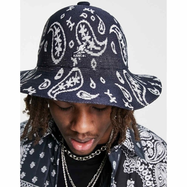 カンゴール Kangol メンズ ハット ブリムハット バケットハット 帽子 Wide Brim Casual Paisley Bucket Hat In Navy ネイビー