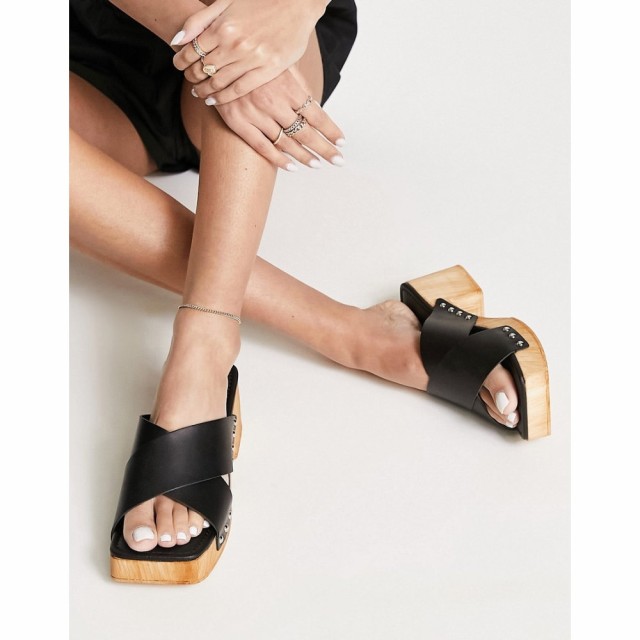 トップショップ Topshop レディース クロッグ シューズ・靴 Winnie Mid Heel Clog In Black ブラック