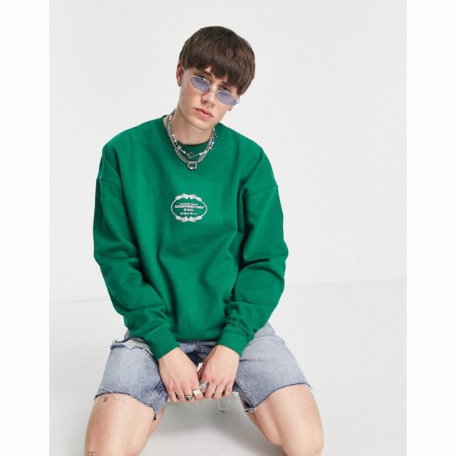 グッドフォーナッシング Good For Nothing メンズ スウェット・トレーナー トップス Co-Ord Oversized Sweatshirt In Forest Green グリ