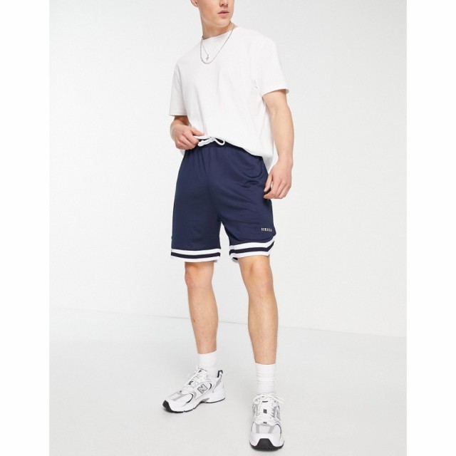 シックシルク SikSilk メンズ バスケットボール ショートパンツ ボトムス・パンツ Siksilk Division Basketball Shorts In Navy ネイビー