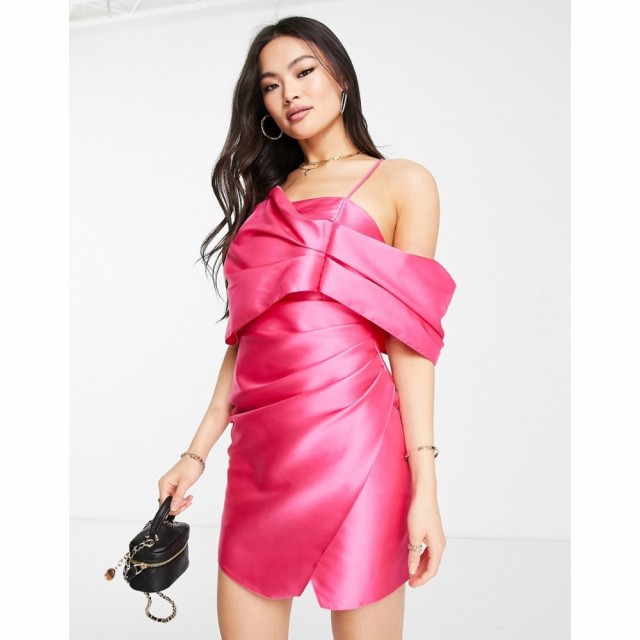 エイソス ASOS Luxe レディース パーティードレス 結婚式 キャミワンピ ワンピース・ドレス Asos Luxe Satin Cami Cocktail Dress In Pin