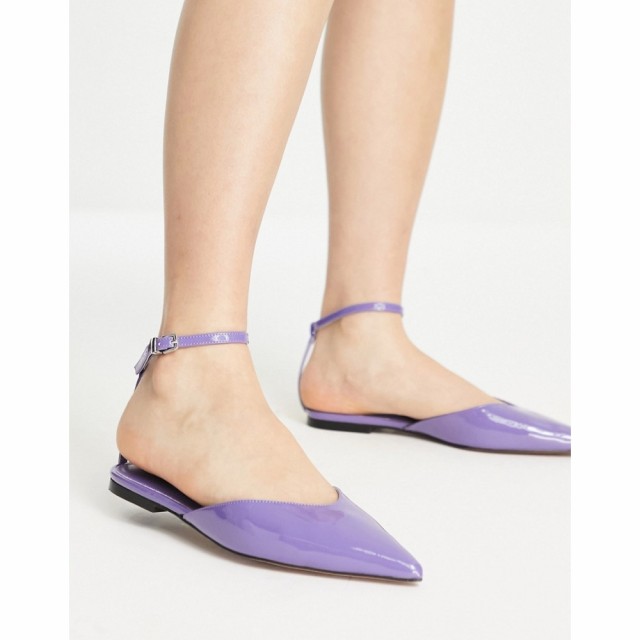 エイソス ASOS DESIGN レディース スリッポン・フラット シューズ・靴 Luminate Barely There Pointed Ballets Flats In Purple Patent