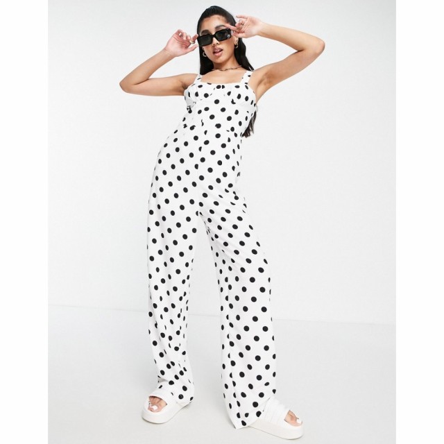 フローリック The Frolic レディース オールインワン ジャンプスーツ Polka Dot Bust-Detail Jumpsuit In Black And White ブラック/ホワ