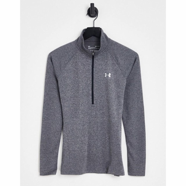 アンダーアーマー Under Armour レディース フィットネス・トレーニング トップス Training Tech Twist 1/2 Zip Top In Dark Grey グレー