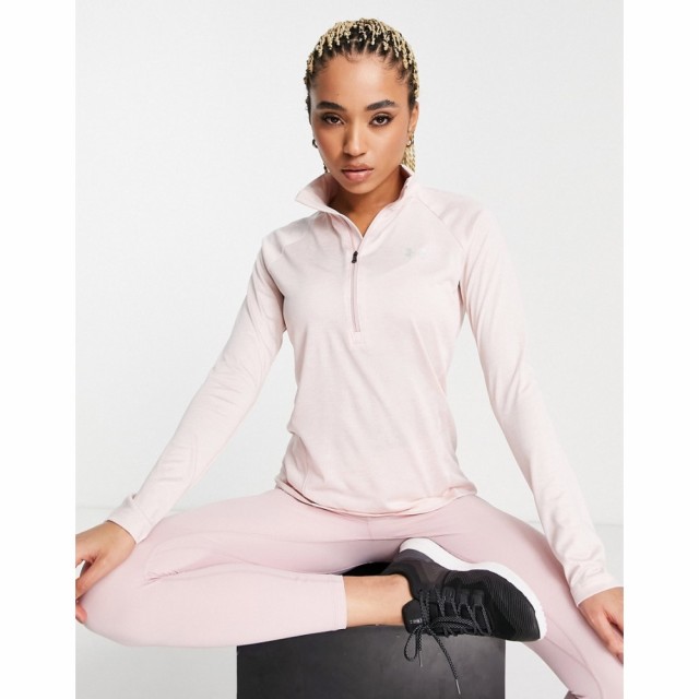 アンダーアーマー Under Armour レディース フィットネス・トレーニング トップス Training Tech Twist 1/2 Zip Top In Light Pink ピン