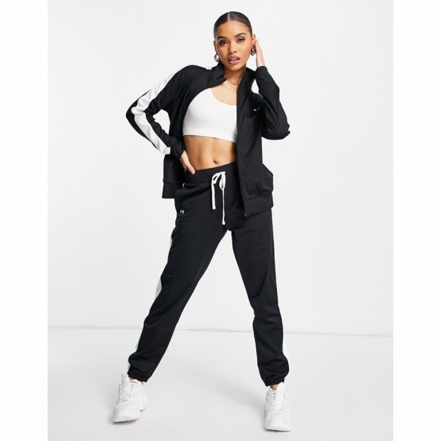 アンダーアーマー Under Armour レディース ジャージ アウター Training Tricot Tracksuit Set In Black And White ブラック