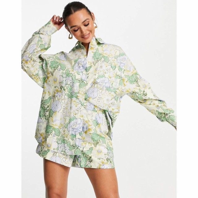 エイソス ASOS EDITION レディース ブラウス・シャツ トップス Oversized Cotton Shirt In Yellow Floral Print イエロープリント