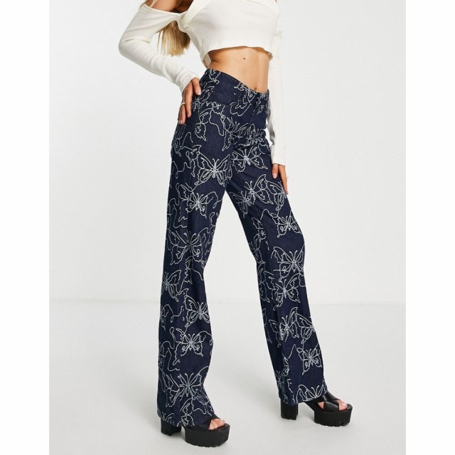 ジェイディッド ロンドン Jaded London レディース ジーンズ・デニム Low Rise Boyfriend Fit Denim Jeans In Embossed Butterfly インデ