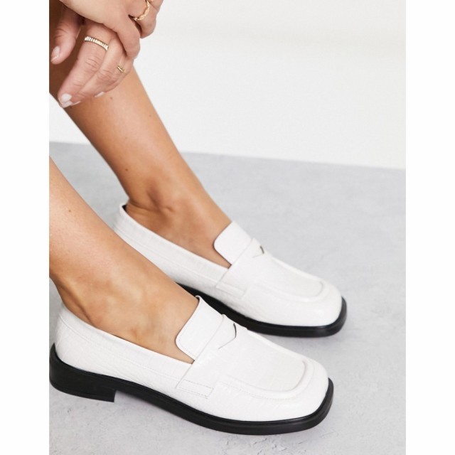 シェリーズロンドン Shellys London レディース ローファー・オックスフォード シューズ・靴 ShellyS London Power Loafer In White Croc