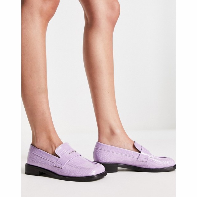 シェリーズロンドン Shellys London レディース ローファー・オックスフォード シューズ・靴 ShellyS London Power Loafer In Lilac Croc