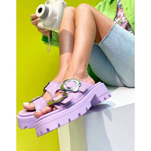 シェリーズロンドン Shellys London レディース サンダル・ミュール シューズ・靴 ShellyS London Amber Chunky Mule Sandals In Lilac