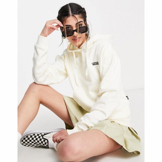 ヴァンズ Vans レディース パーカー クロップド トップス Left Chest Logo Cropped Hoodie In Off-White