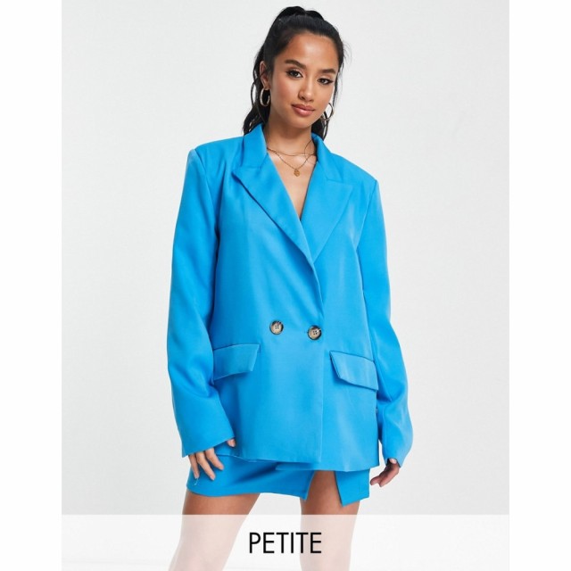 ナーナー NaaNaa Petite レディース スーツ・ジャケット アウター Dad Blazer In Cyan Blue シアンブルー