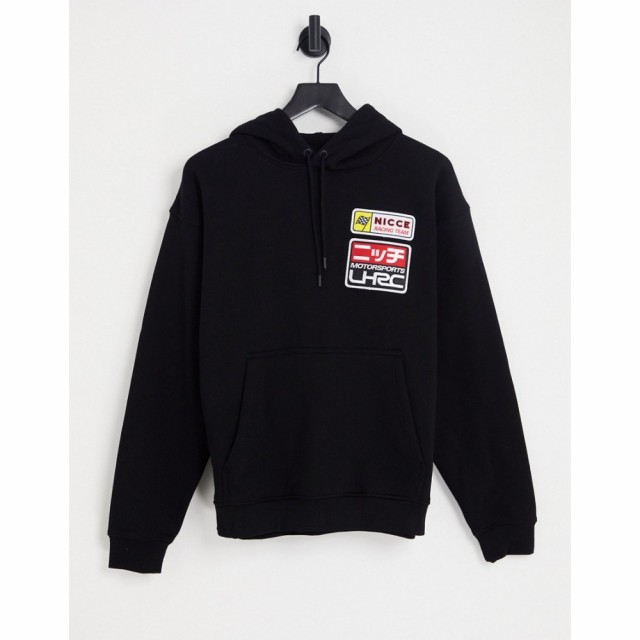 ニッチェ ロンドン Nicce メンズ パーカー トップス Motorsport Backprint Oversized Hoodie In Black ブラック