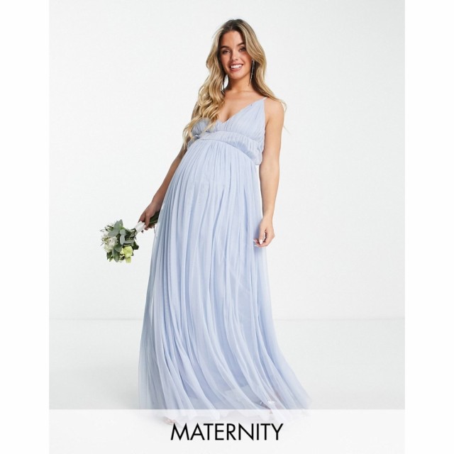 Beauut レディース パーティードレス マタニティウェア マキシ丈 ワンピース・ドレス Maternity Bridesmaid Layered Tulle Maxi Dress In