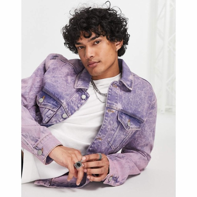 エイソス ASOS DESIGN メンズ ジャケット デニムジャケット アウター Classic Fit Denim Jacket In Light Purple Wash パープル