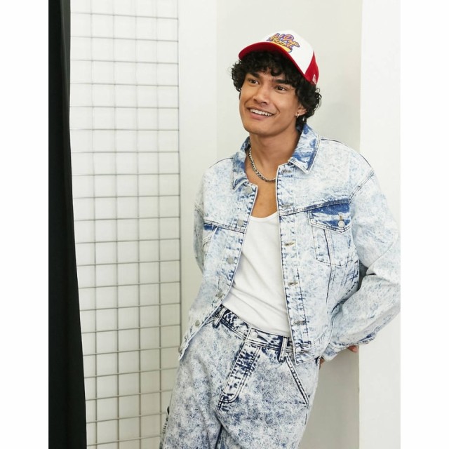 エイソス ASOS DESIGN メンズ ジャケット デニムジャケット アウター 90S Fit Denim Jacket In Light Blue Acid Wash ブルー