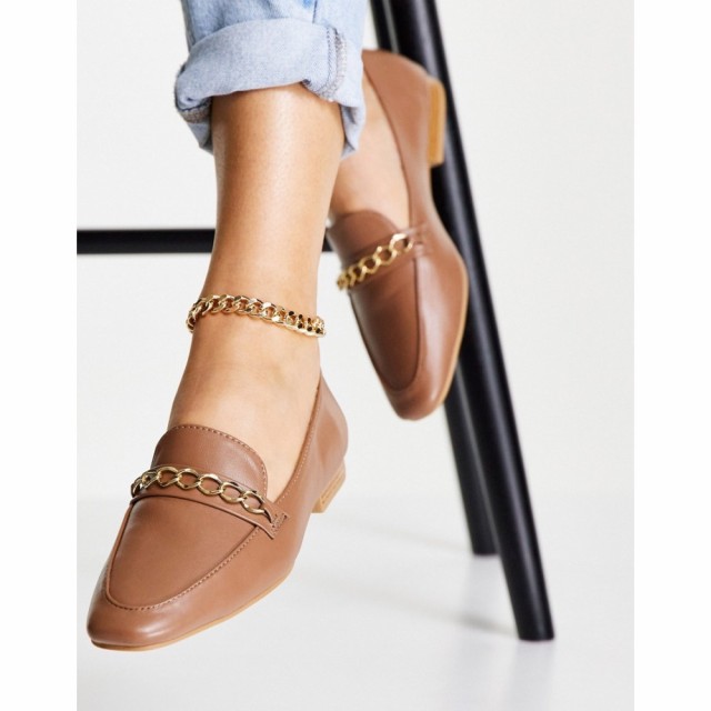 エイソス ASOS DESIGN レディース ローファー・オックスフォード シューズ・靴 Mingle Chain Loafers In Tan タン