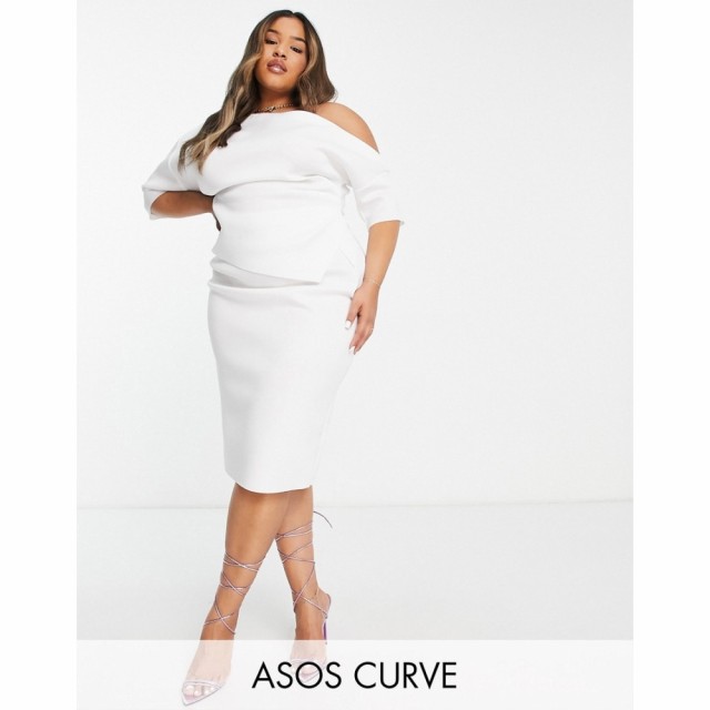 エイソス ASOS Curve レディース ワンピース ラップドレス タイト ミドル丈 ワンピース・ドレス Curve Wrap Shirt Pencil Midi Dress In