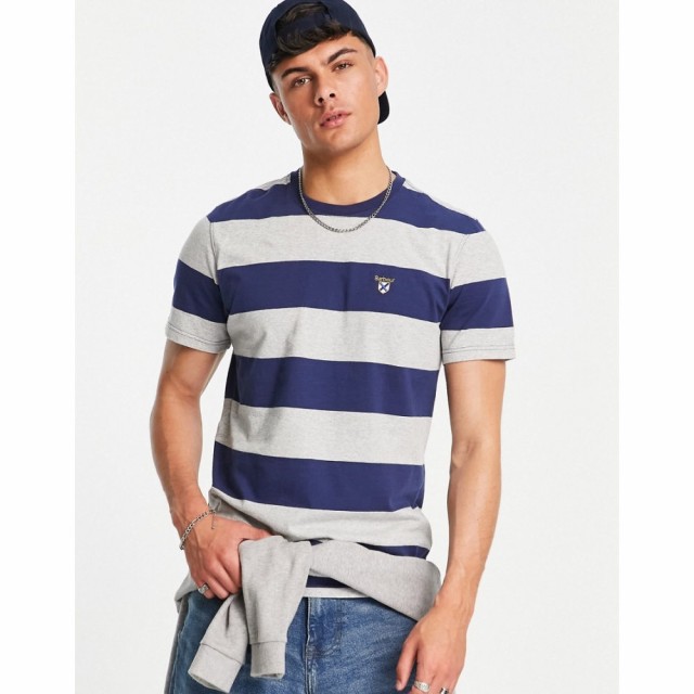 バブアー Barbour メンズ Tシャツ トップス Cornell Stripe T-Shirt In Blue ブルー