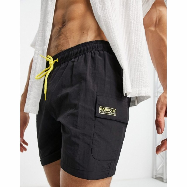 バブアー Barbour International メンズ 海パン 水着・ビーチウェア Cargo Swim Shorts In Black ブラック