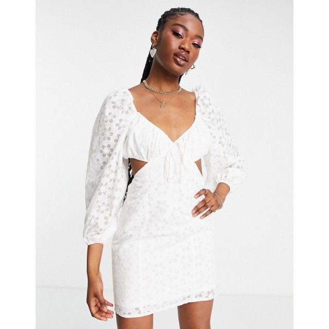 ミス セルフリッジ Miss Selfridge レディース ワンピース ミニ丈 ワンピース・ドレス Burn Out Cut Out Mini Dress In Ivory アイボリー