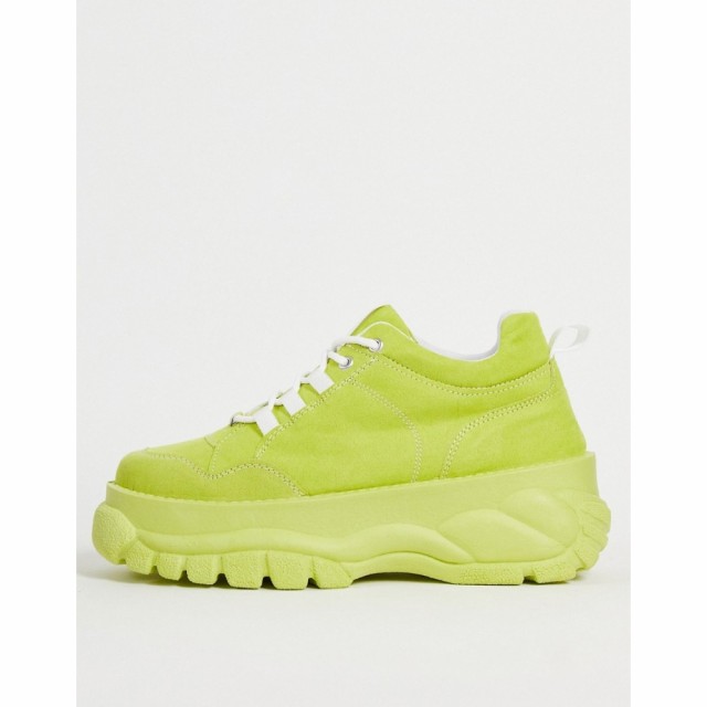 エイソス ASOS DESIGN レディース スニーカー 厚底 シューズ・靴 Defy Chunky Flatform Trainers In Lime Drench