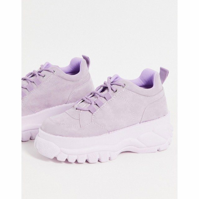 エイソス ASOS DESIGN レディース スニーカー 厚底 シューズ・靴 Defy Chunky Flatform Trainers In Lilac Drench