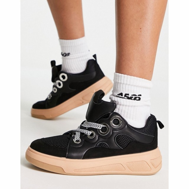 エイソス ASOS DESIGN レディース スニーカー シューズ・靴 Duty Skater Trainers In Black ブラック