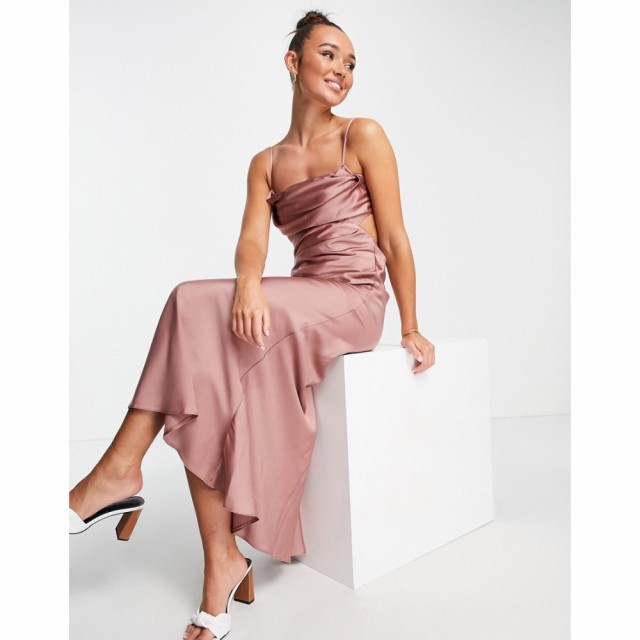 エイソス ASOS DESIGN レディース パーティードレス キャミワンピ ワンピース・ドレス Bridesmaid Strappy Satin Cami Maxi Dress With C