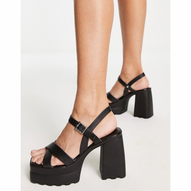 エイソス ASOS DESIGN レディース サンダル・ミュール シューズ・靴 Nelson Chunky Platform Heeled Sandals In Black ブラック