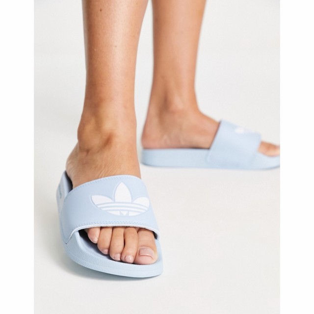 アディダス adidas Originals レディース サンダル・ミュール シャワーサンダル シューズ・靴 Adilette Lite Sliders In Pale Blue ホワ