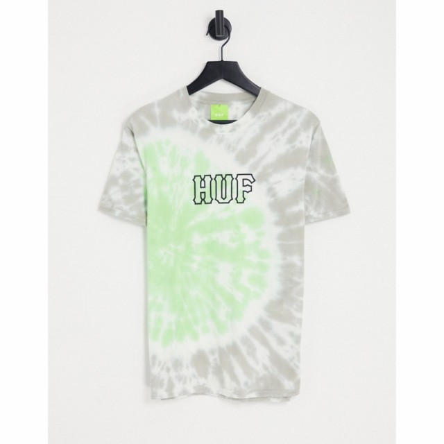 ハフ HUF メンズ Tシャツ トップス T-Shirt In Green And Grey Tie Dye マルチカラー