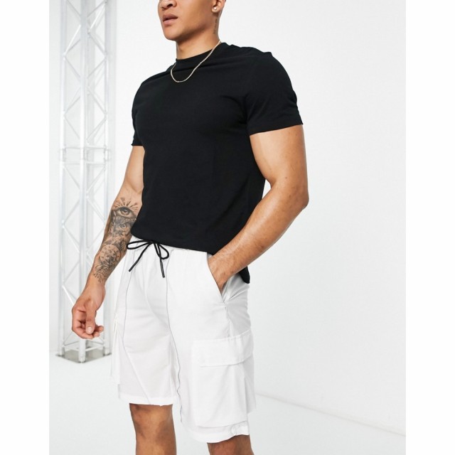 アメリカンスティッチ American Stitch メンズ ショートパンツ カーゴ ボトムス・パンツ Jersey Cargo Shorts In White ホワイト