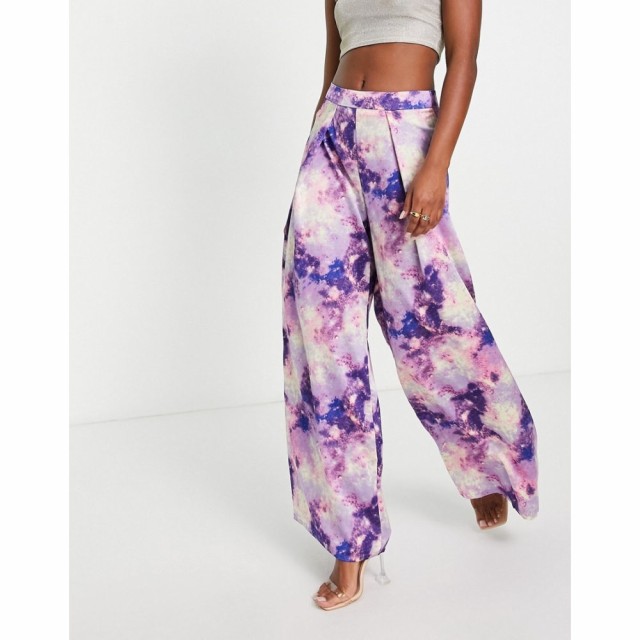 コレクティブザラベル Collective The Label レディース ボトムス・パンツ Wide Leg Trouser Co-Ord In Purple Abstract Print