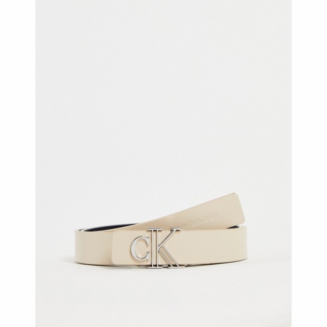 カルバンクライン Calvin Klein Jeans レディース ベルト Monogram Logo Belt In Cream クリーム