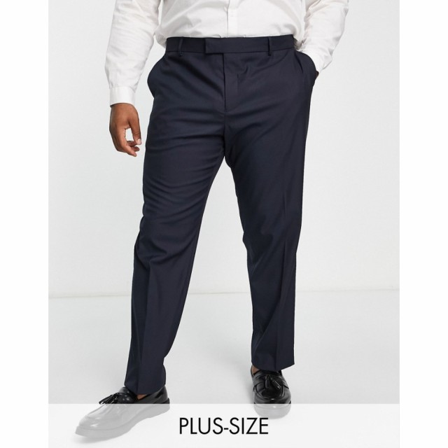 リバーアイランド River Island メンズ スラックス 大きいサイズ スキニー ボトムス・パンツ Big and Tall Skinny Suit Trousers In Navy