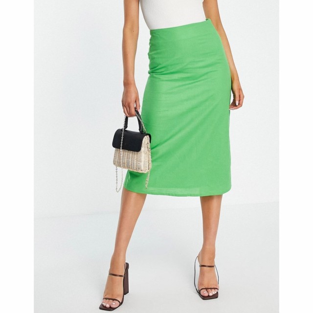 ワイ エー エス Y.A.S レディース ひざ丈スカート スカートスーツ スカート Exclusive Tailored Linen Midi Skirt Suit In Green グリー