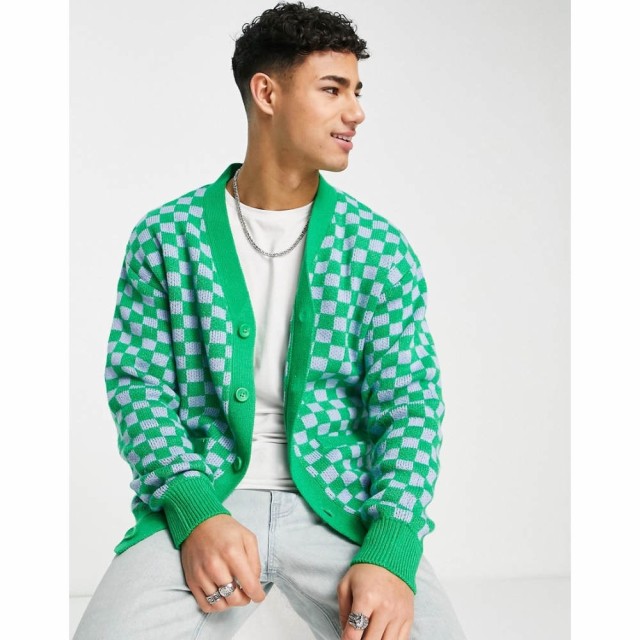 ジャック アンド ジョーンズ Jack and Jones メンズ カーディガン チェッカーフラッグ トップス Originals Jacquard Checkerboard Print