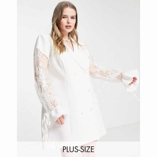 セイントジーニーズ Saint Genies Plus レディース ワンピース ブレザー ワンピース・ドレス Blazer Dress With Blouson Lace Sleeves In