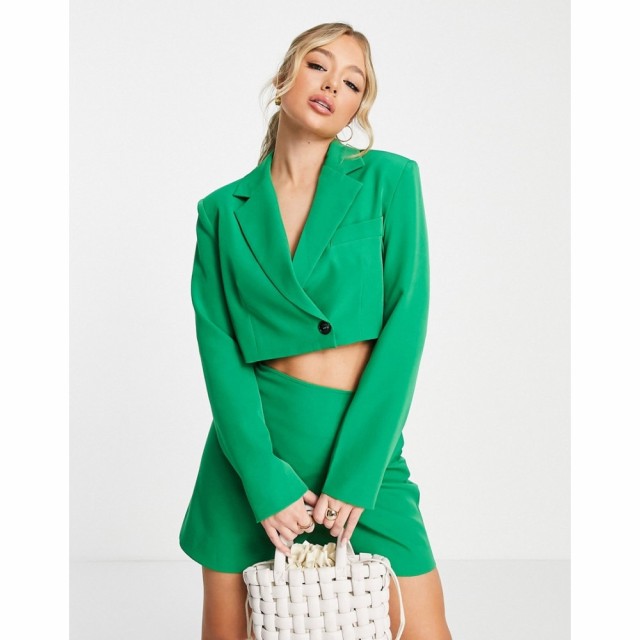 アリア Aria Cove レディース スーツ・ジャケット アウター Oversized Cropped Blazer Co-Ord In Green グリーン