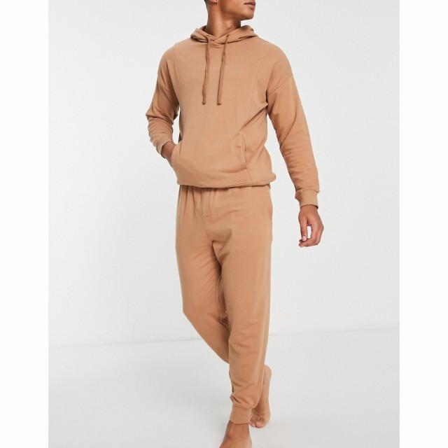 カルバンクライン Calvin Klein メンズ パジャマ・ボトムのみ インナー・下着 Contrast Waistband Lounge Joggers In Camel Co-Ord キャ