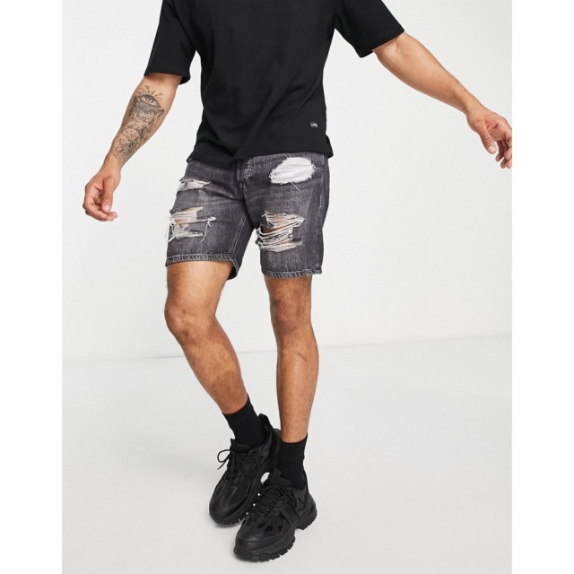 ジャック アンド ジョーンズ Jack and Jones メンズ ショートパンツ デニム ウォッシュ加工 Loose Fit Denim Shorts With Abrasions In W