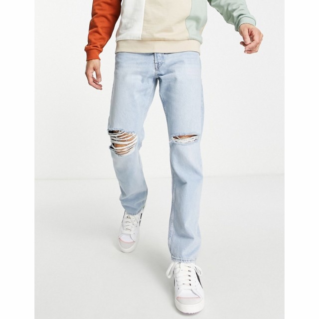 ジャック アンド ジョーンズ Jack and Jones メンズ ジーンズ・デニム ボトムス・パンツ Chris Loose Fit Jeans With Knee Rips In Light