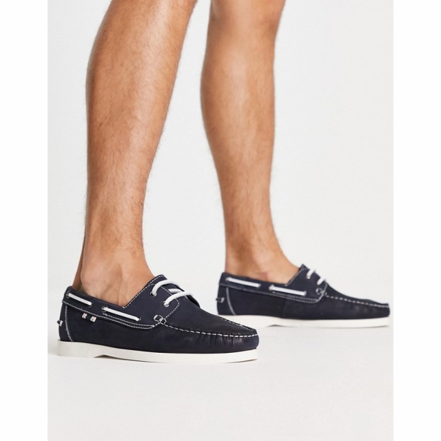 ジャック アンド ジョーンズ Jack and Jones メンズ デッキシューズ シューズ・靴 Nubuck Boat Shoes In Blue ネイビー